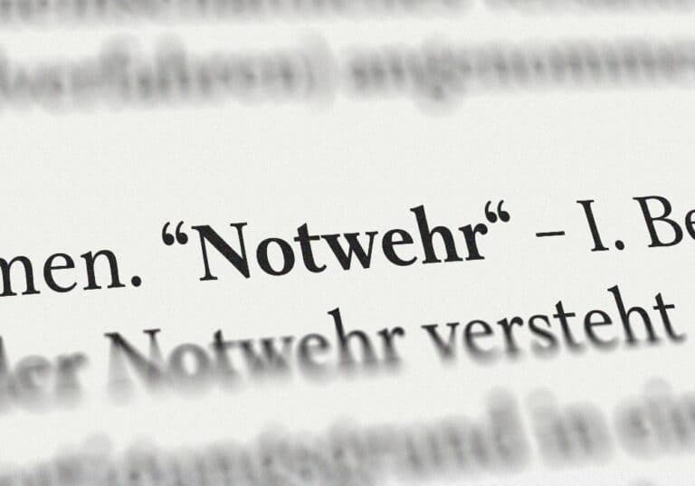 Notwehr im Buch